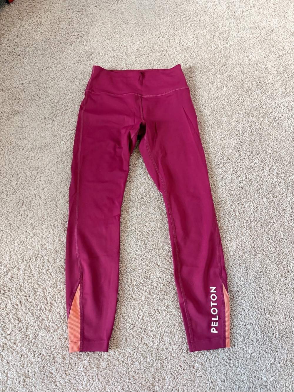 Peloton Ladies Magenta Active Leggings with Pink Accent